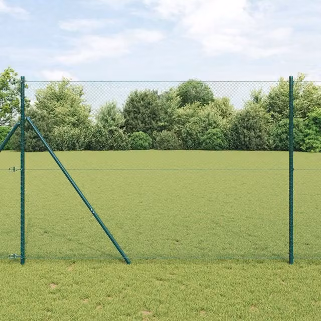 Berkfield Home Green Hexagon Steel Trellis Fence, W/H: 10 x 1.5 m