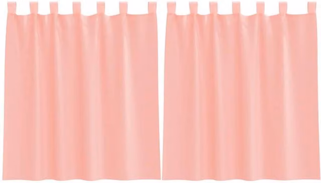 Berkfield Home Pink Voile Fabric Panel Curtains with Tabs, 2 Pack, W: 140 cm, H: 140 cm