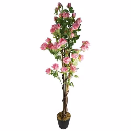 Leaf Design UK 150cm Artificial Pink Rose Tree – 1