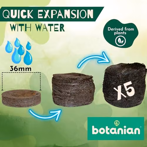 Jiffy Botanian 24 Peat-Free Coir Seed Pellets, 36mm Biodegradable Starter Plugs, Beige – 3