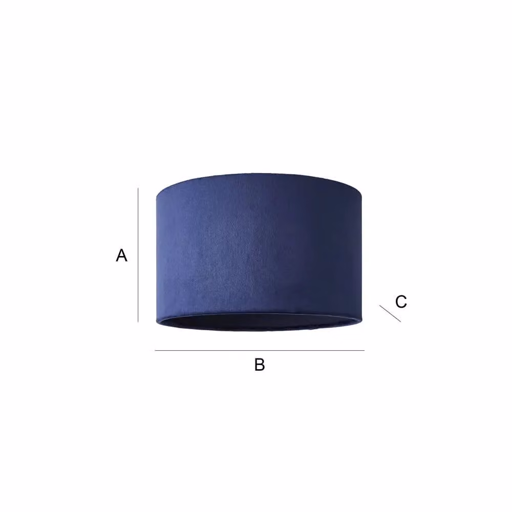 ValueLights Reni Modern Blue Velvet Drum Ceiling Lamp Shade, Width: 45 cm – 4