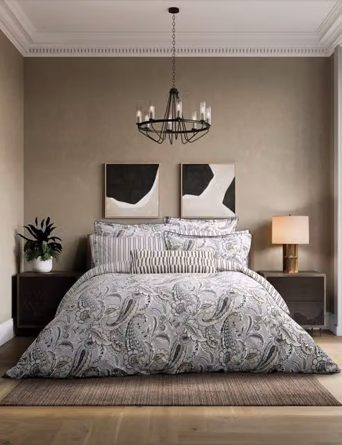 Bedeck of Belfast Kotana 2 Pack Pure Cotton Striped Pillowcases, Grey and Multicolour