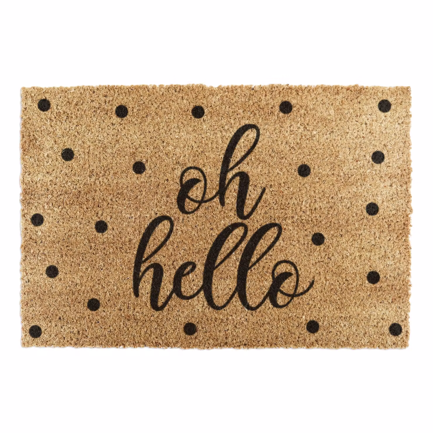 Artsy Mats Oh Hello Country Coir Doormat in Grey and Brown, W: 60 cm, D: 90 cm – 2