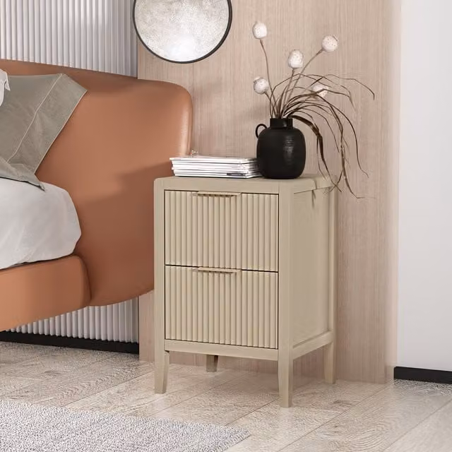 Cabinet Bits Castel 2 Drawer Bedside Table in Clay