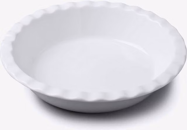 WM Bartleet & Sons White Porcelain Round Large Pie Dish with Crinkle Crust Rim, Diameter: 27 cm – 1