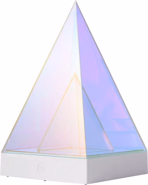 Livingandhome Creative Pyramid Acrylic Atmosphere Lamp in Multicolour and Purple, Height: 17 cm