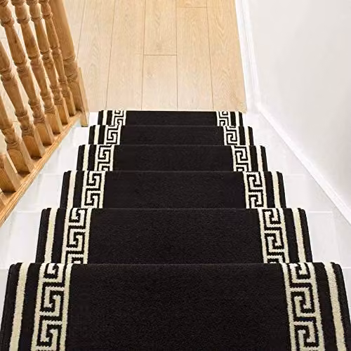runrug Key Stair Runner Carpet in Black, W: 70 cm, L: 540 cm – 5
