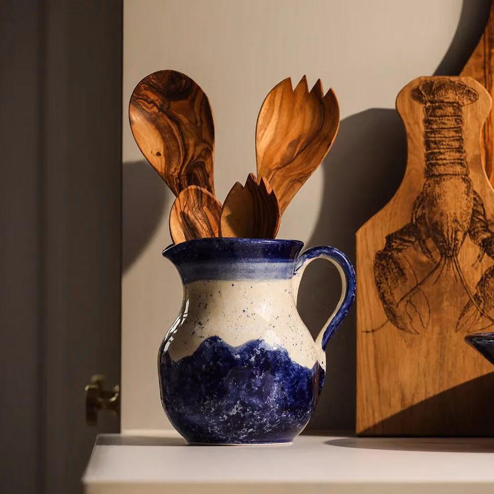 Selbrae House Blue Geometric Ceramic Jug – 2