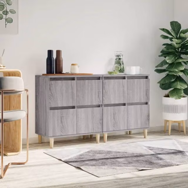 Berkfield Home Set of 2 Grey Sonoma Sideboards in Engineered Wood, W/D/H: 60 x 35 x 70 cm – 1