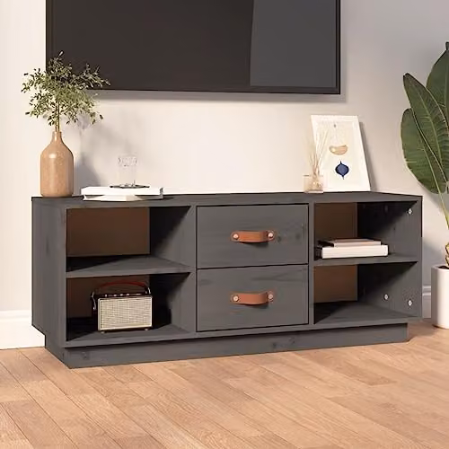 vidaXL Grey Solid Wood Pine TV Cabinet W/D/H: 100 x 34 x 40 cm – 2