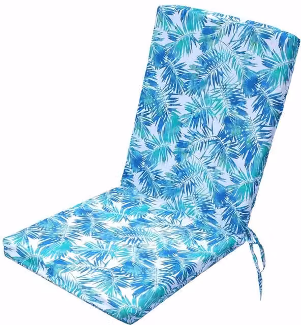 Livinluxury Water Repellent Full Chair Seat and Back Pad with Removable Washable Cover in White and Multicolour