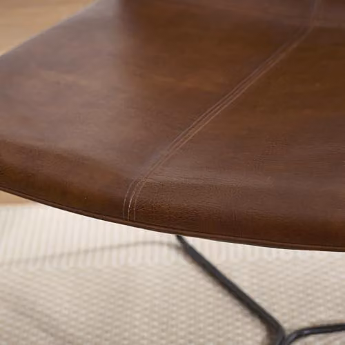 Julian Bowen Joren Brown Synthetic Leather Lounge Chair with Armrests – 5