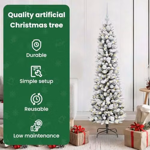 vidaXL Artificial White Christmas Tree, Height: 150 cm – 4