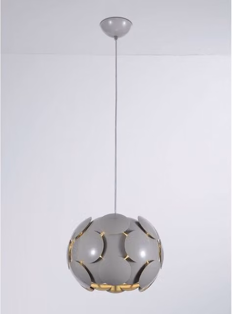 Italux Lighting Santina Modern Spherical Pendant Ceiling Light, Grey, E27