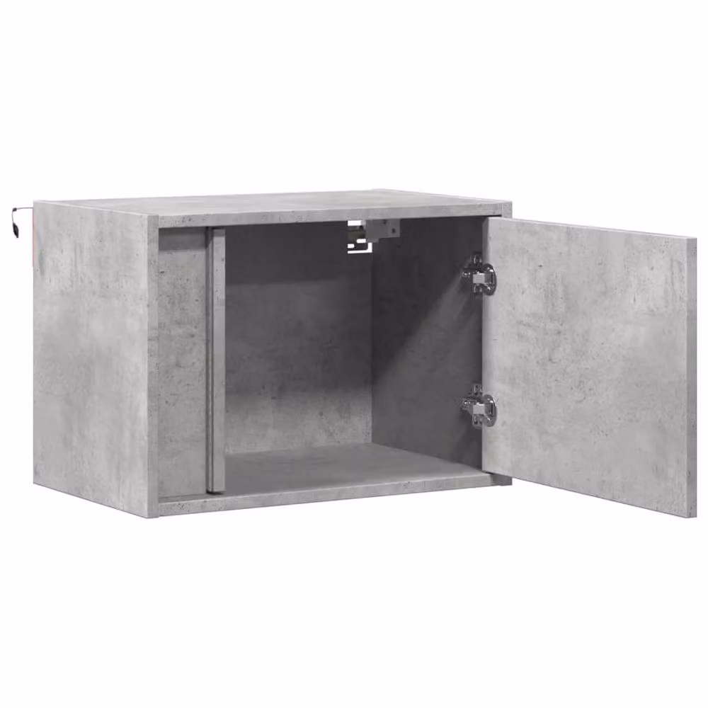 Berkfield Home Wall-mounted Bedside Cabinet with Integrated LED Lights in Grey Concrete Oak – 3