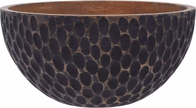 Orsina Kara Small Wooden Bowl in Black or Grey