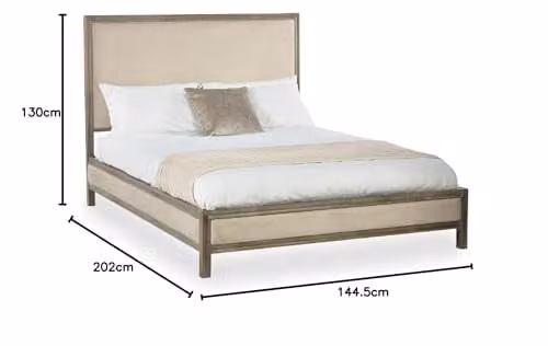 Julian Bowen Lucie Upholstered Fabric Bed in Ivory/Beige, W/D/H: 140 x 200 x 130 cm – 2