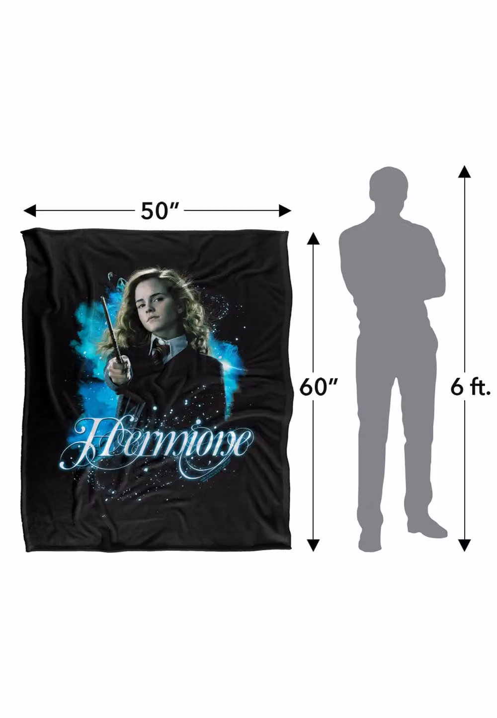 Warner Brothers Harry Potter Hermione Ready Soft Fleece Blanket, White, W/D/H: 152 x 127 x 1 cm – 9