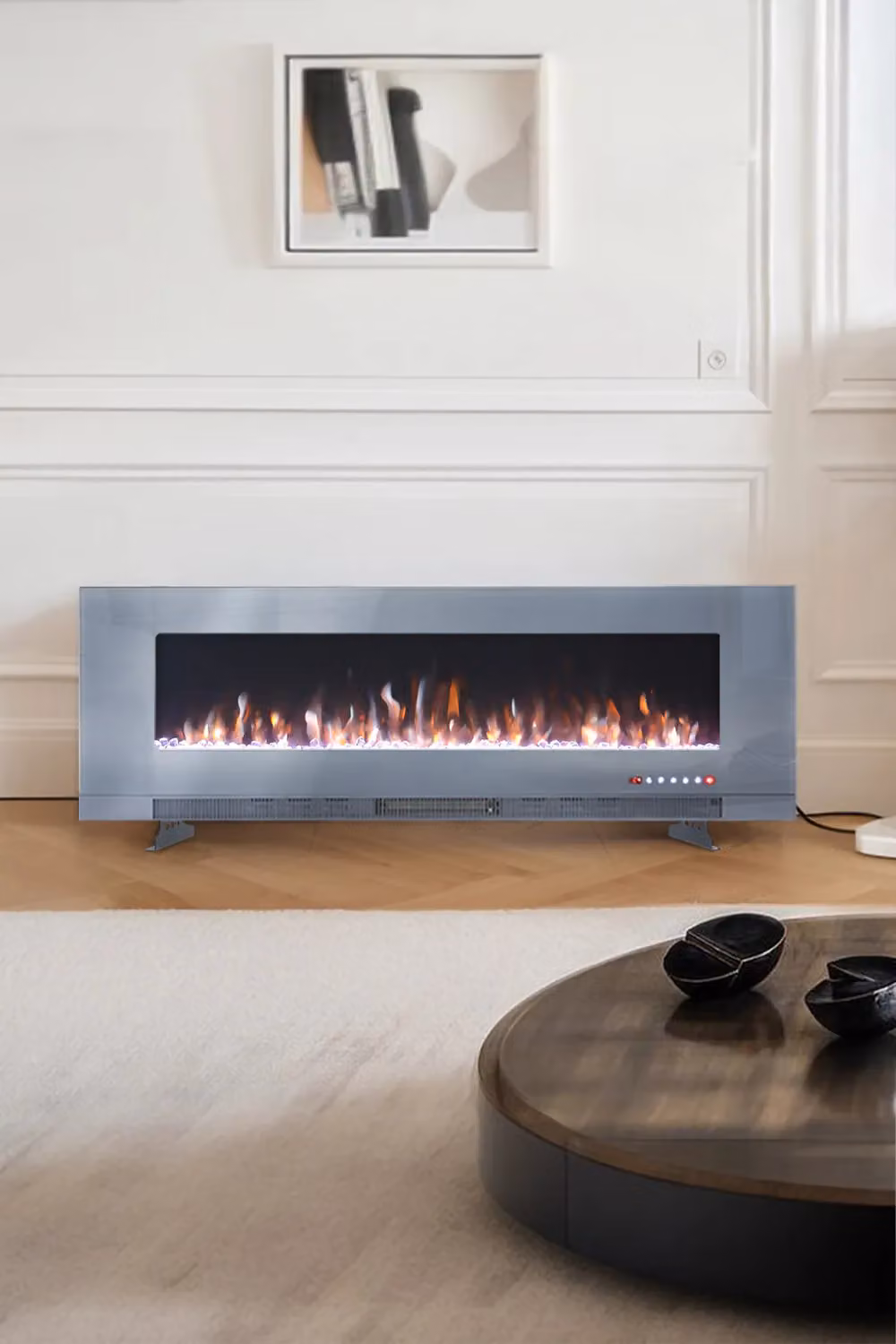Living and Home 60 inch Wall Mounted Electric Fireplace in Grey – 2