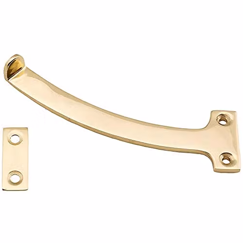 Loops Pair Quadrant Arm Casement Window Stay, 150mm, Polished Brass