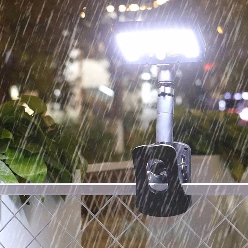 FLAVORA Black Clip-on Solar LED Outdoor Lights with 92 LEDs and Motion Sensor – 3