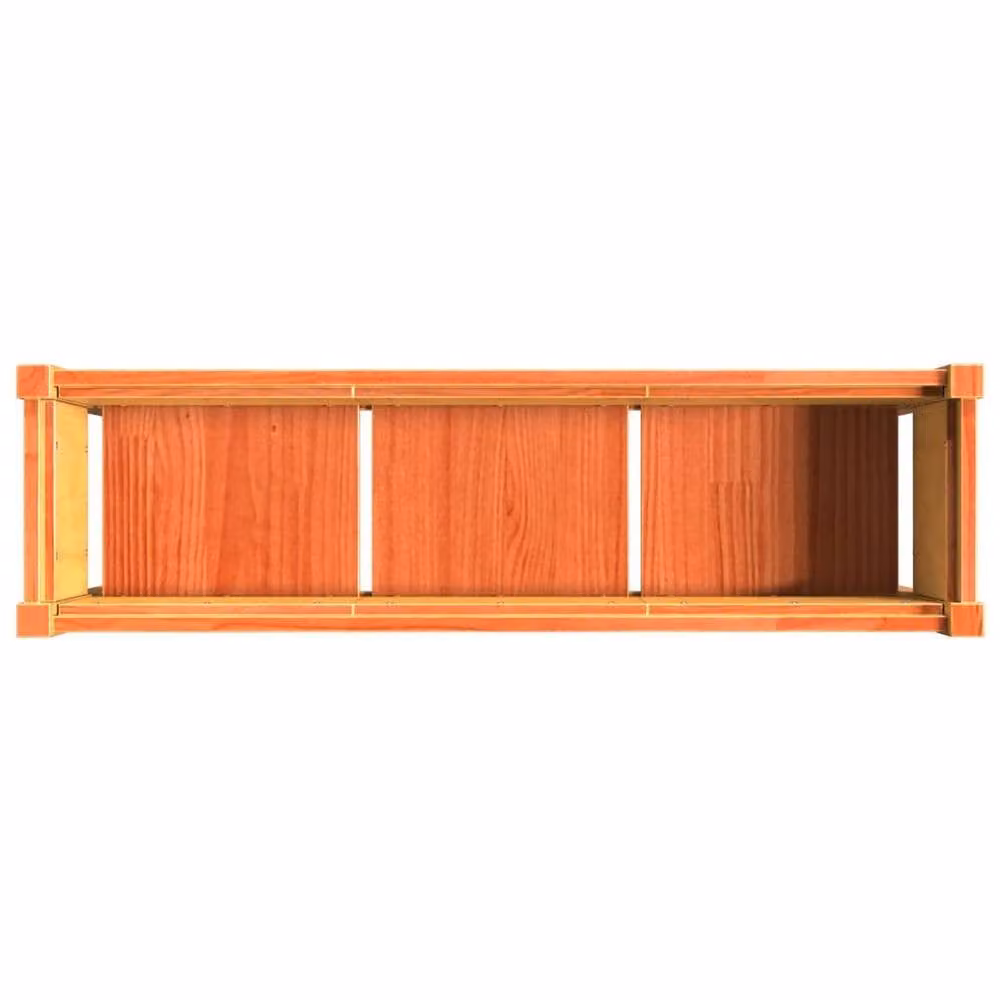Berkfield Home Waxed Brown Rustic Pine Wooden Raised Garden Planter W/D/H: 110 x 31 x 70 cm – 3