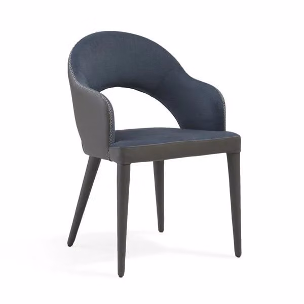 Tommy Franks Jiva Dining Chair in Blue and Grey with Armrests