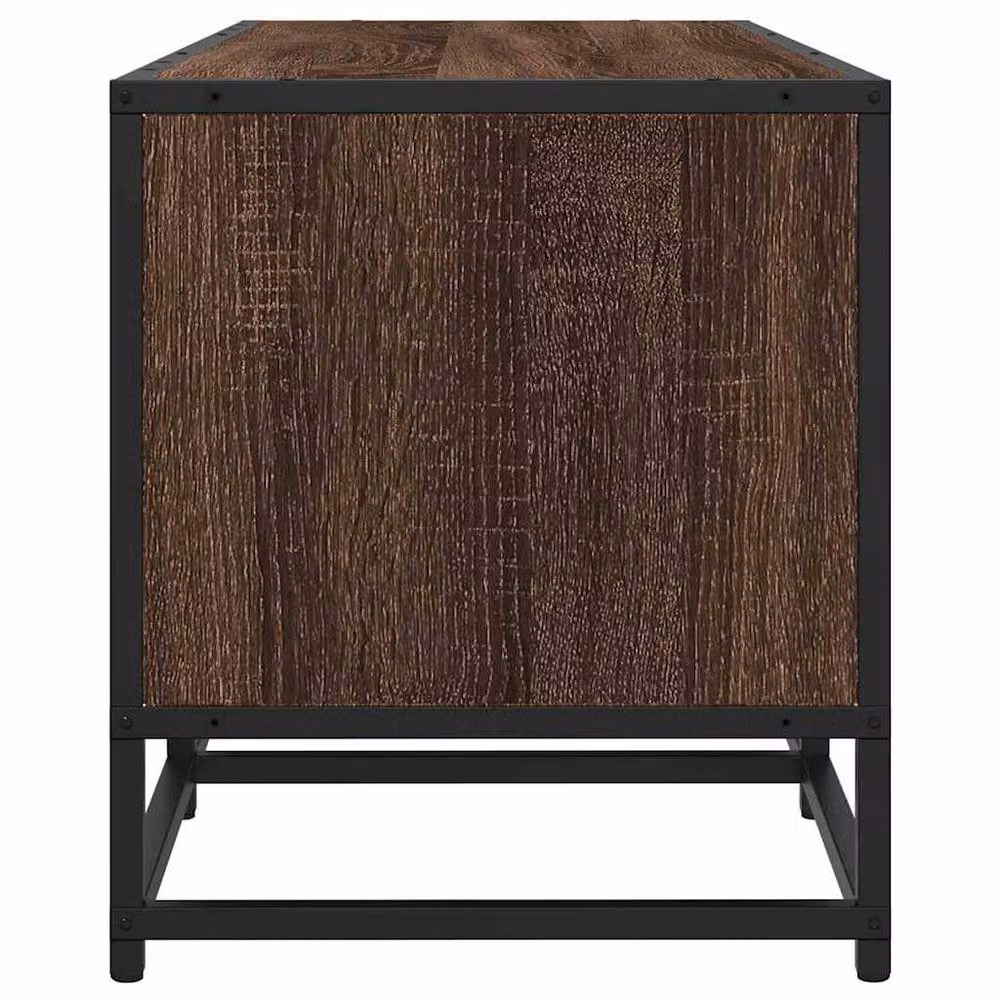 Berkfield Home Brown Oak TV Cabinet in Engineered Wood and Metal, W/D/H: 120 x 35 x 41 cm – 3