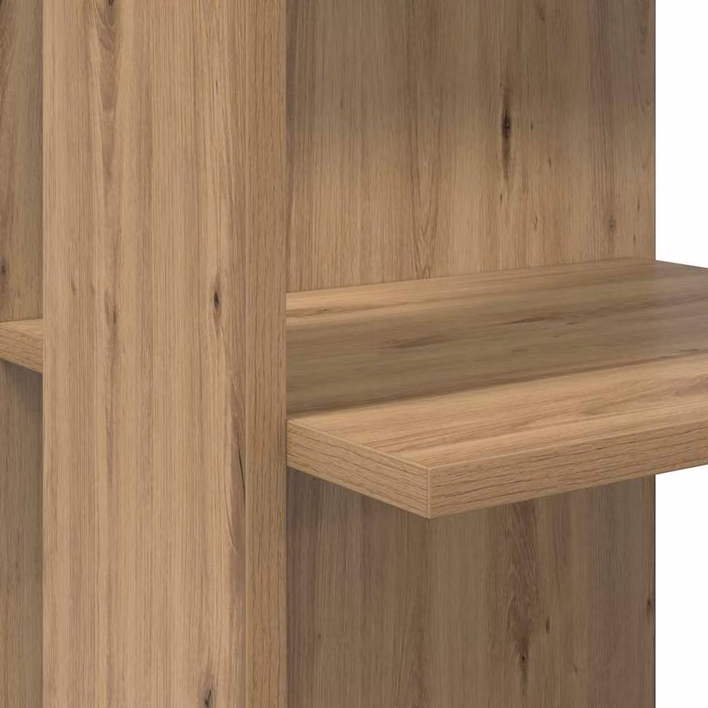 Berkfield Home Corner Desk with Storage in Artisan Oak Brown, W: 140 cm, D: 113.5 cm, H: 75 cm – 4