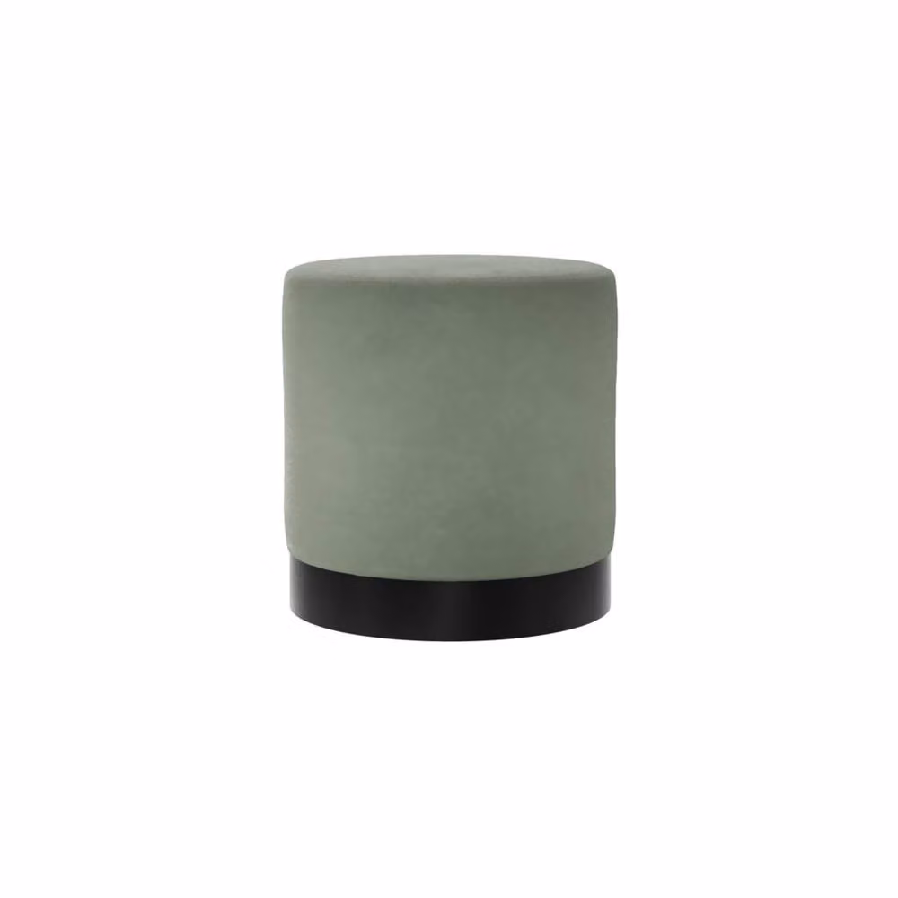 Wyld Haus Kalua Small Sage Green Velvet Stool with Matt Black Metal Base, W/D/H: 41.5 x 41.5 x 44 cm – 2