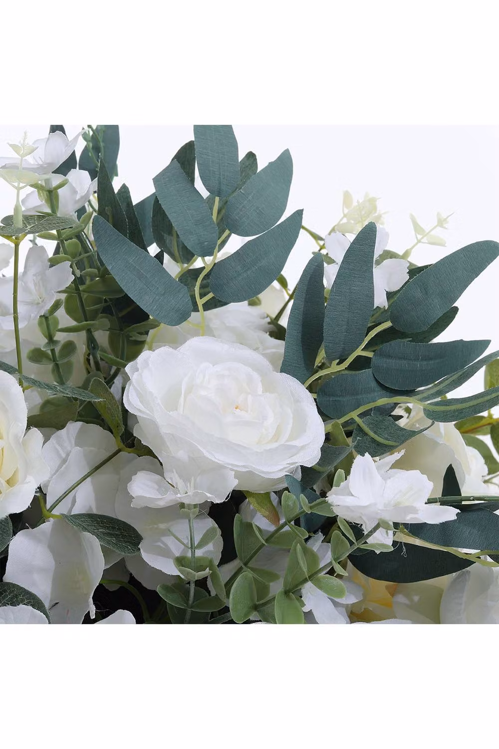 Garden Sanctuary Multicolour and White Silk Artificial Rose Bouquet for Wedding and Tabletop Decor – 3