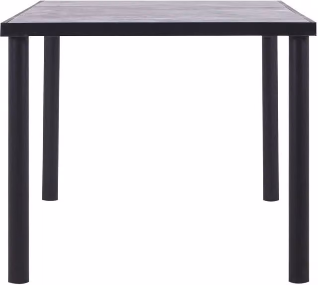Berkfield Home Modern Rectangular Dining Table in Black and Concrete Grey, W/D/H: 180 x 90 x 75 cm