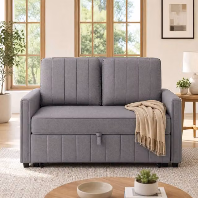 STILVORA Click Clack Sofa Bed with Scatter Cushions in Grey