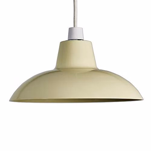 MiniSun Retro Style Gloss Beige Metal Dome Ceiling Light Shade, Shade Width: 28.8 cm – 1