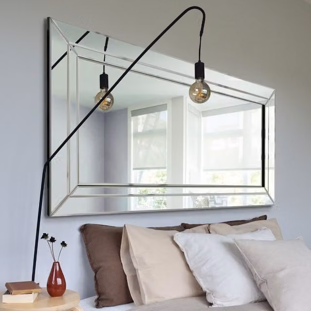 MirrorOutlet Cranbury Full Length Glass Mirror in Silver, W: 85 cm, H: 174 cm