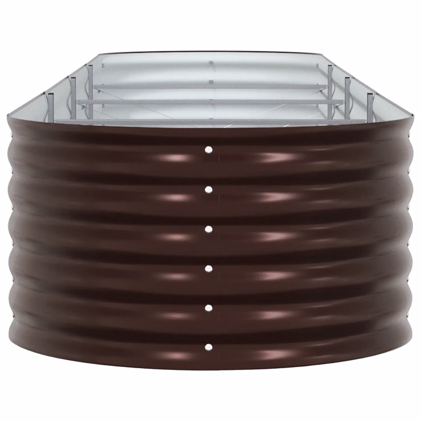 Berkfield Home Garden Raised Bed in Brown, Made of Galvanised Steel, W: 400 cm, D: 80 cm, H: 44 cm – 3