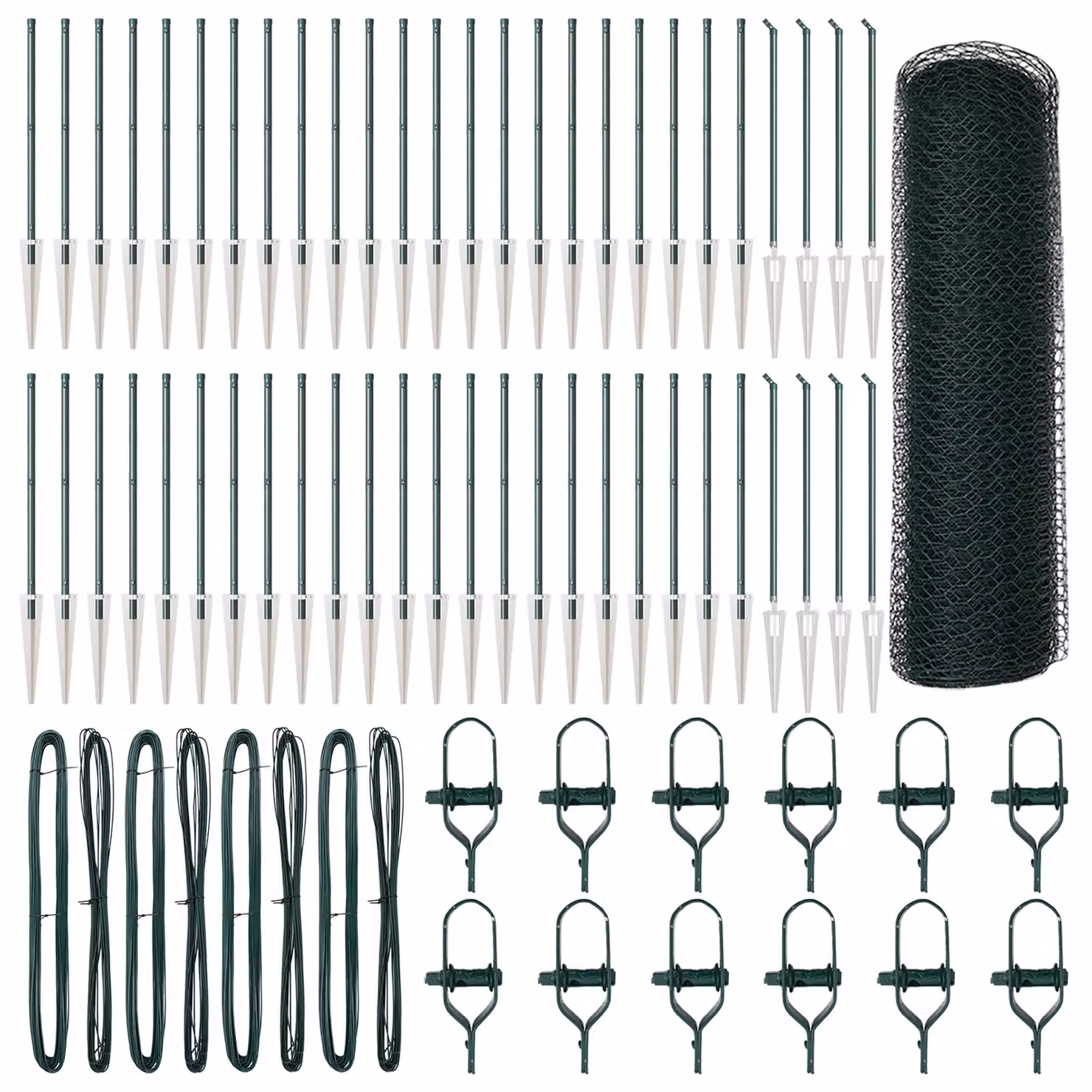 Berkfield Home Green Steel Hexagon Wire Fence Roll, W: 0.6 m, L: 100 m – 1