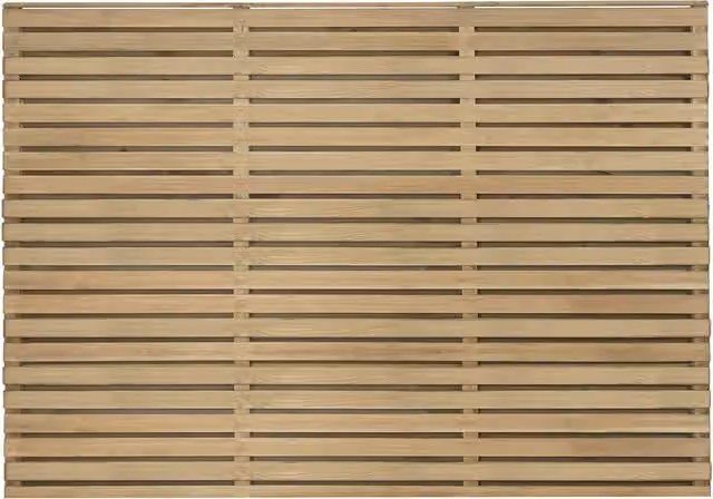 Forest Impregnated Wood Contemporary Double Slatted Fence in Brown and Beige, Height: 120 cm, Pack of 5