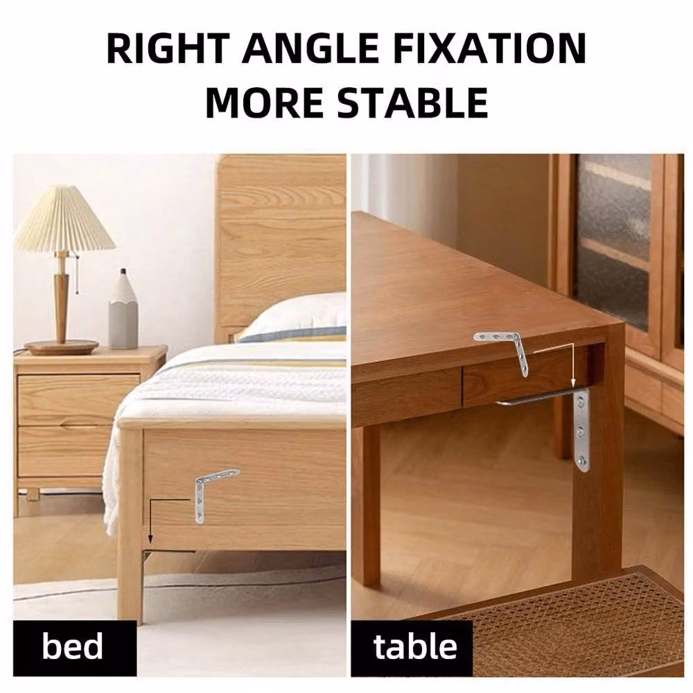 NESTLUNE 5-Piece Silver L-Shaped Corner Brackets and Right Angle Braces, Width: 520 mm – 5