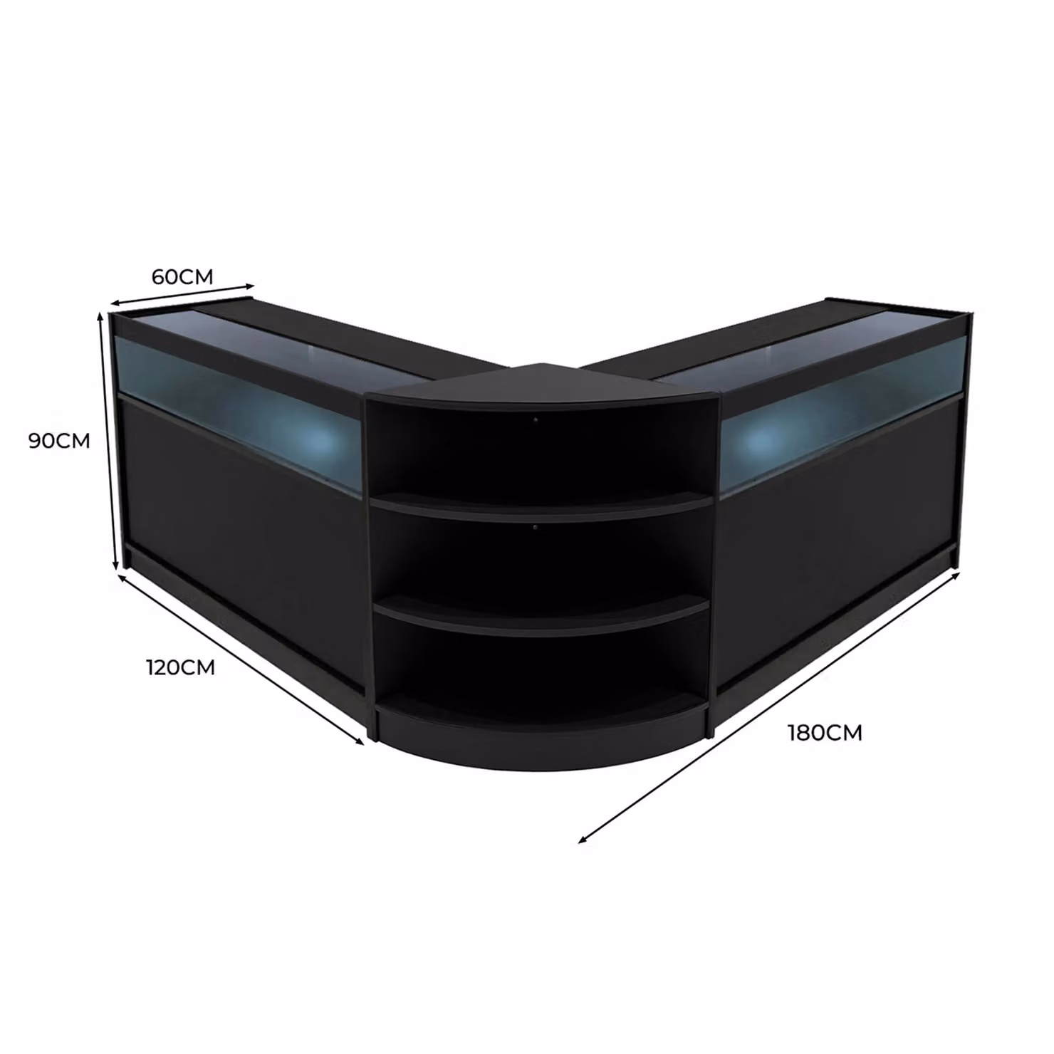 Monstershop Theseus LED Shop Counter Set LM60 and 2 x B1200 in Matt Black – 2