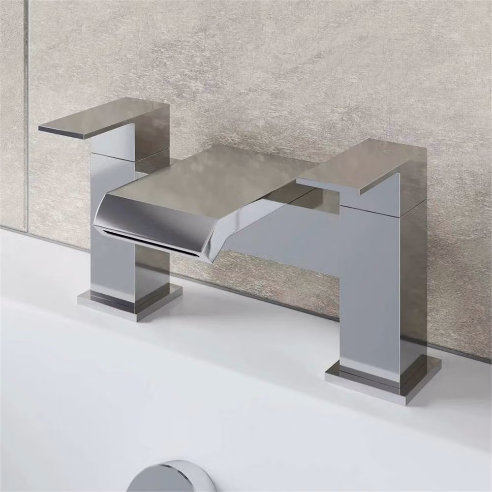 SPETLEK Architeckt Skara Basin Mixer Tap and Bath Mixer Tap Set in Silver Chrome – 2