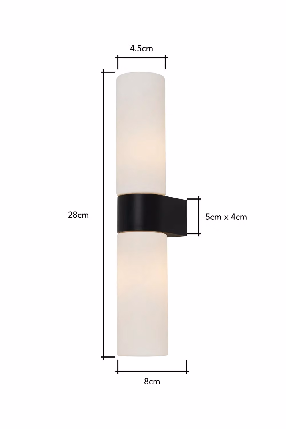BHS Lighting Wendy Modern Black Metal and Glass Up and Down Bathroom Wall Light – 4