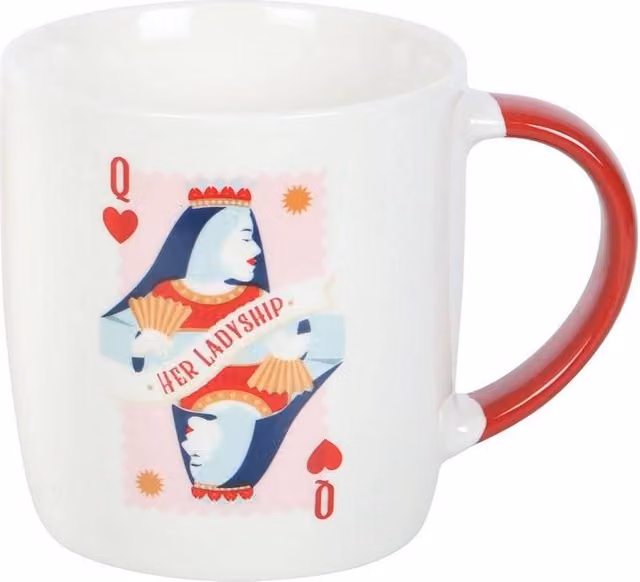 Something Different Her Ladyship Playing Card Ceramic Mug in White