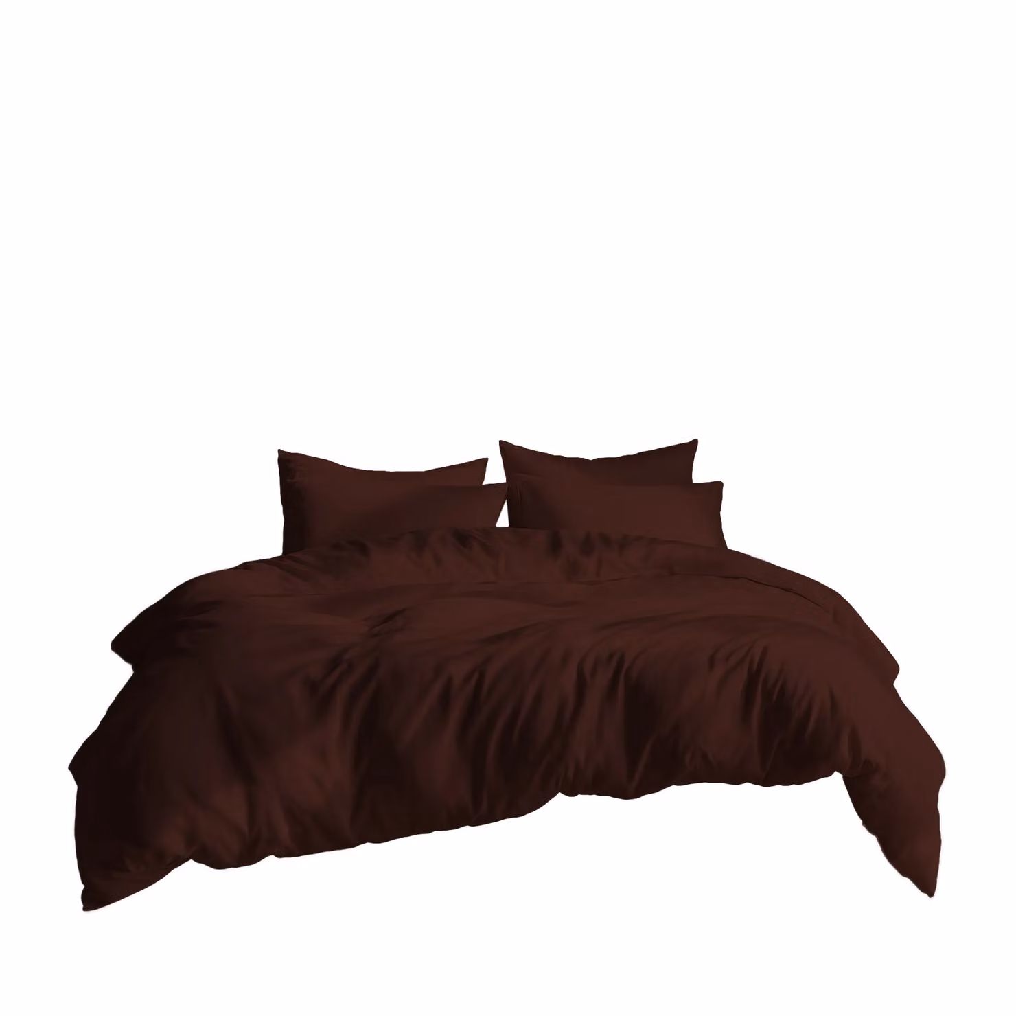 Home Sweet Home UK Plain Dyed Polycotton Duvet Cover and Pillowcase Set, Brown, Super King (Duvet Cover: 200 x 200 cm, Pillowcase: 48 x 74 cm) – 2