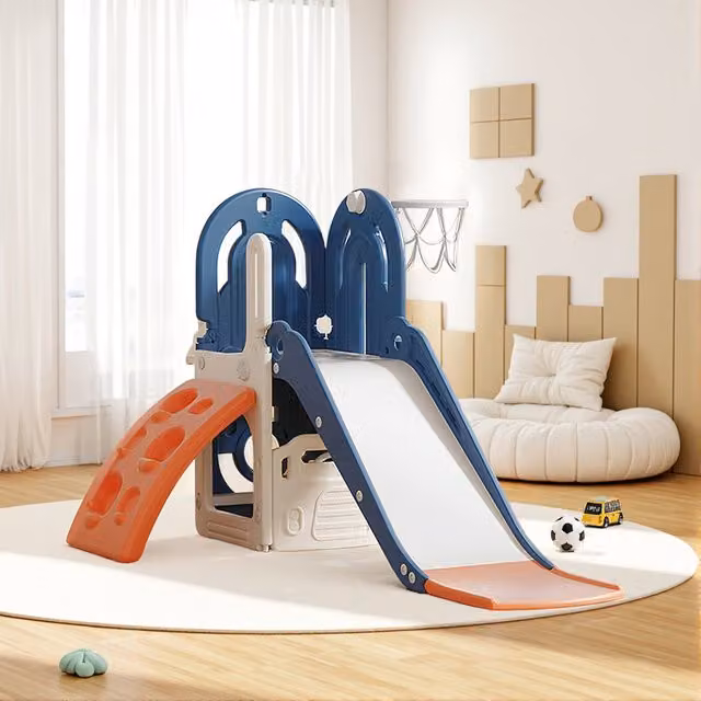 Komore Blue Plastic 4-in-1 Toddler Slide Play Set