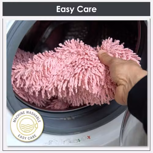 Coopers of Stortford Tumble-Twist Pink Cotton 2pc Bath Mat and Pedestal Set, Mat W: 50 cm, D: 80 cm, Pedestal W: 50 cm, D: 40 cm – 3