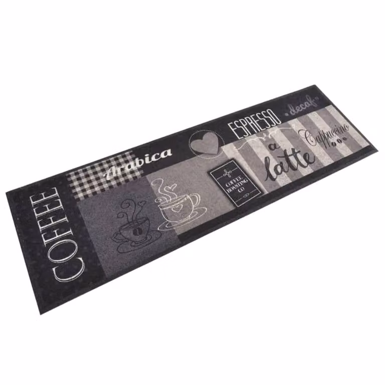 Berkfield Home Washable Kitchen Rug in Black and Multicolour, W/D/H: 60 x 180 cm