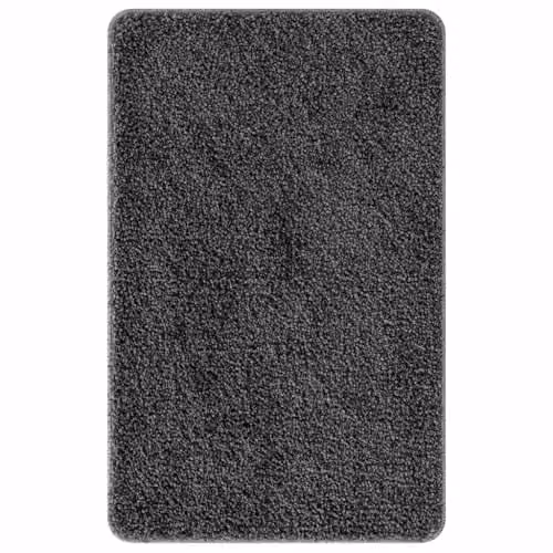 vidaXL Anti-slip Microfibre Bath Mat, Grey, W: 80 cm, D: 50 cm – 1