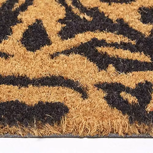 Homescapes Black Scroll Baroque Coir and PVC Doormat, W: 45 cm, D: 75 cm – 3