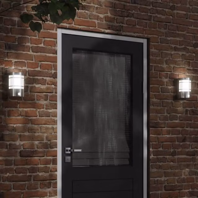 Berkfield Home Set of 2 Silver Stainless Steel Outdoor Wall Lights with Motion Sensor